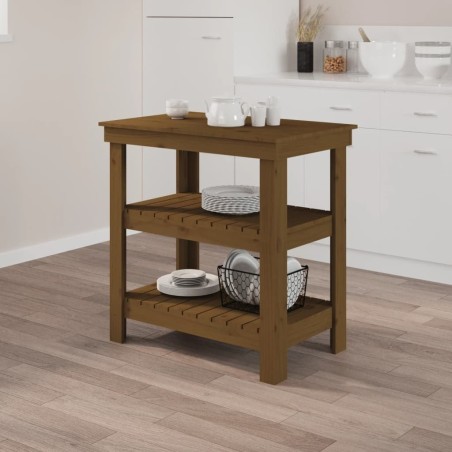 vidaXL vidaXL Arbeitstisch, honigbraun, 78,5 x 50 x 80 cm, Kiefernholz