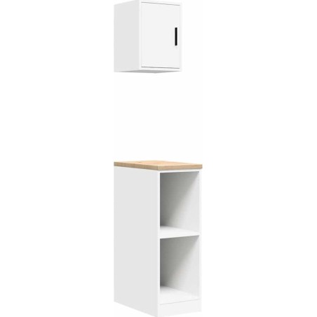 Garagenschränke, 2 Stück, weißes Leimholz
