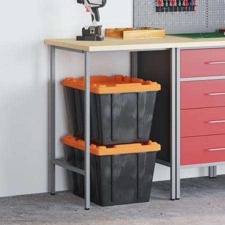 vidaXL Grau Stahl Verstellbare Beine Industrieller Ecktisch Quadratisch