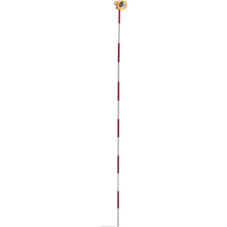 Steinberg Mini-Prisma, Vermessungsspiegel mit Stange und Ständer, silberbeschichtet, Durchmesser 3,6 cm, 1,26 m Mini-Prisma, Vermessungsspiegel
