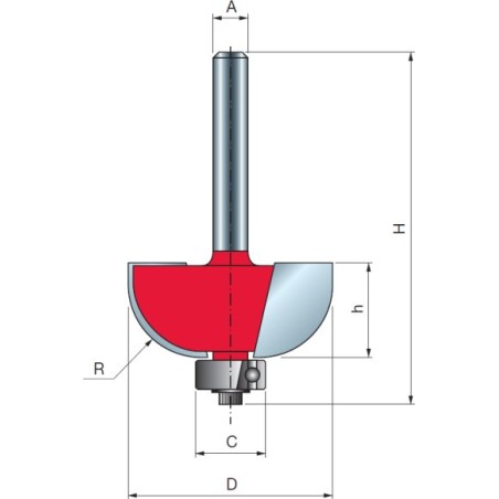 Fräser 30-10606P 38,1 × 58,9 × 6,0 R12,7