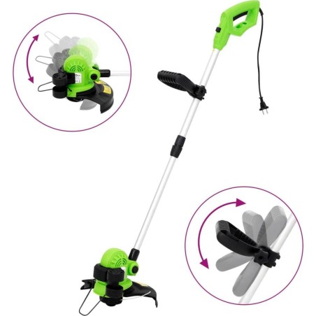 vidaXL Elektrischer Rasentrimmer mit Teleskopstiel, 29 cm, 550 W