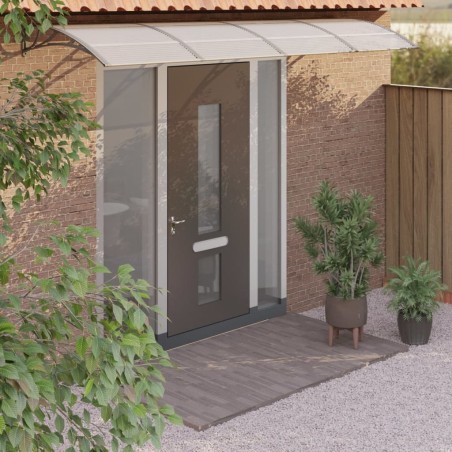 vidaXL vidaXL Türvordach, grau-transparent, 400 x 75 cm, Polycarbonat