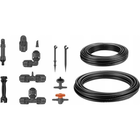 Gardena GARDENA Micro-Drip System Tropfbewässerungsset für Hochbeete/Beete, 35 Pflanzen, Tropfer (Schwarz/Grau, Modell 2023)