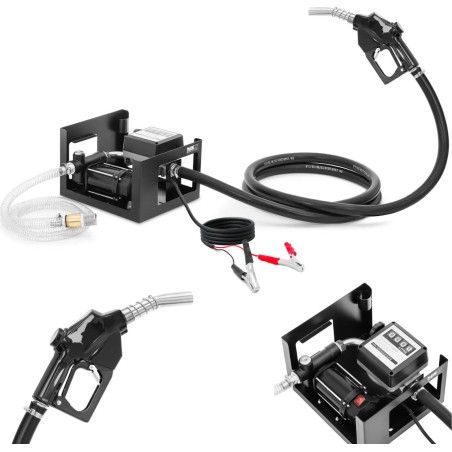 MSW Selbstansaugende Kraftstoffpumpe mit Durchflussmesser, 72 l/min, Förderhöhe bis 14 m, 360 W Selbstansaugende Kraftstoffpumpe mit Durchflussmesser, 7