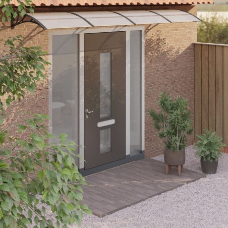 vidaXL vidaXL Türvordach, schwarz-transparent, 350 x 75 cm, Polycarbonat