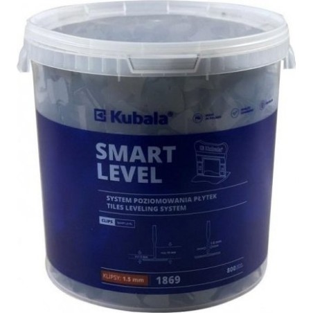 Kubala Klammern zum Ausrichten von Platten, 1,5 mm, 800 Stück + 20-Liter-Eimer