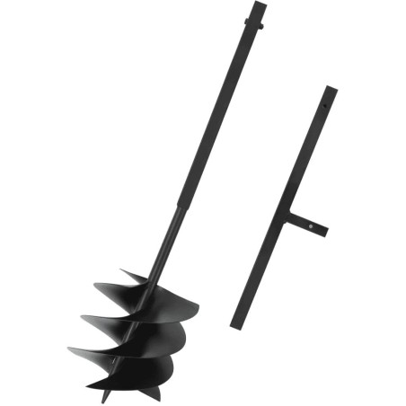 vidaXL Erdbohrer mit Griff, 250 mm, Stahl, schwarz