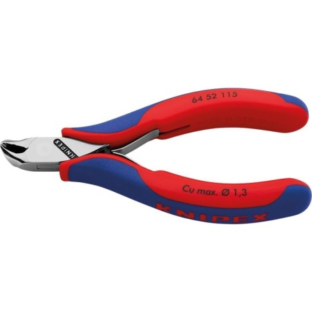 Knipex Winkel-Stirnschneidezange für Elektroniker, ohne Abschrägung, 115 mm