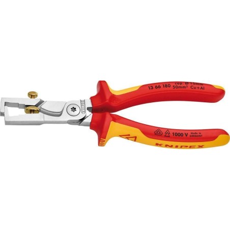 Knipex Abisolier- und Kabelschere, 180 mm
