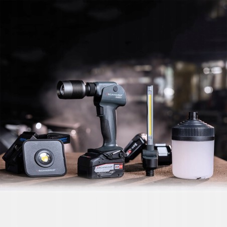Akku-Arbeitsleuchte im Set mit austauschbaren Leuchtenköpfen MULTILIGHT CONNECT KIT 49.0518