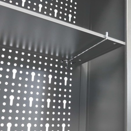 vidaXL Wand-Werkzeugschrank, Metall, grau-schwarz