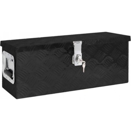 vidaXL Aufbewahrungskiste, schwarz, 60 x 23,5 x 23 cm, Aluminium
