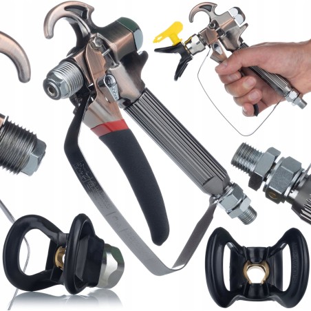 Rosfix Rosfix Spritzpistole für das Farbspritzgerät Rosfix TurboJet TJ1 + Farbspritzdüse Ultra Spray 517 + Stabfilter 30 Mesh, grün