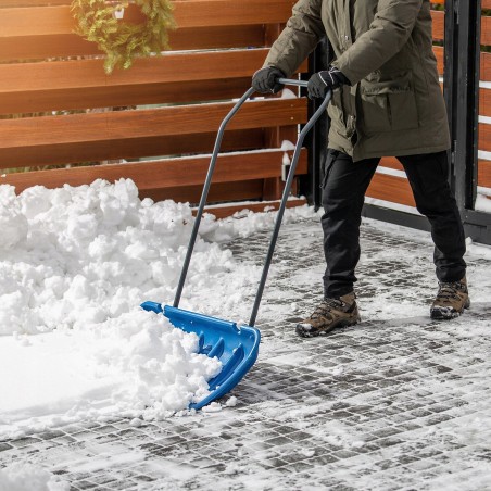 Kadax KADAX Schneeschaufel, Schneeschieber, Schneepflug auf Rädern + Ergo-Schaufel – Set