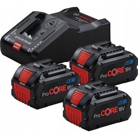 Bosch-Bohrmaschine BOSCH BATTERY 18 V, 8,0 Ah x 3 + Ladegerät GAL 18 V-160 PROCORE ...