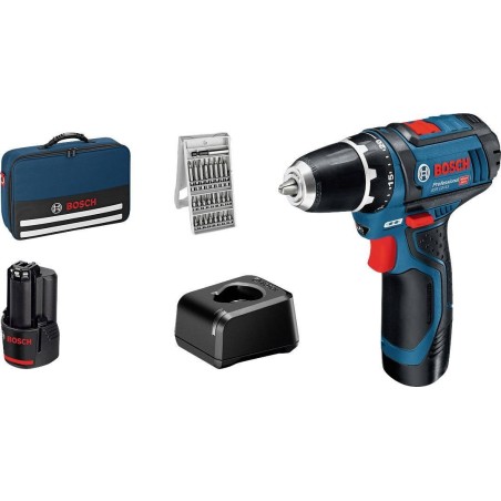 Bosch Akku-Bohrschrauber GSR 12V-15, 12 V, 2 x 2-Ah-Akku