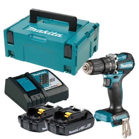 Bohrschrauber Makita DHP487RAJ 18 V, 2 Akkus à 2 Ah