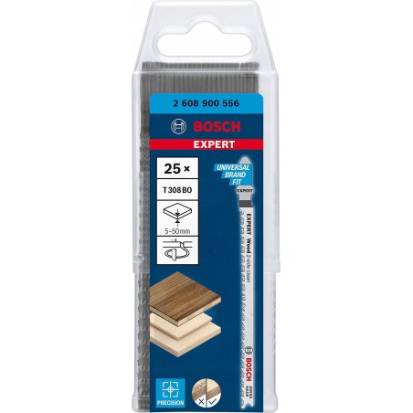 Bosch Expert Stichsägeblatt T 308 BO „Wood 2-side clean“ (25 Stück)