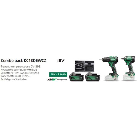 HIKOKI.SET 18 V KC18DE WCZ (DV18DE + WH18DE) 2x5,0 Ah HSC