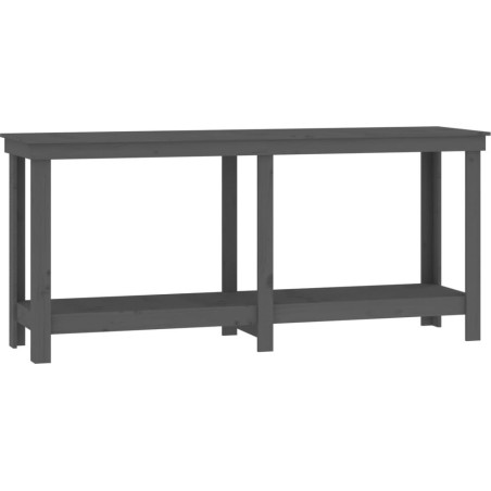 vidaXL vidaXL Arbeitstisch, grau, 180 x 50 x 80 cm, massives Kiefernholz