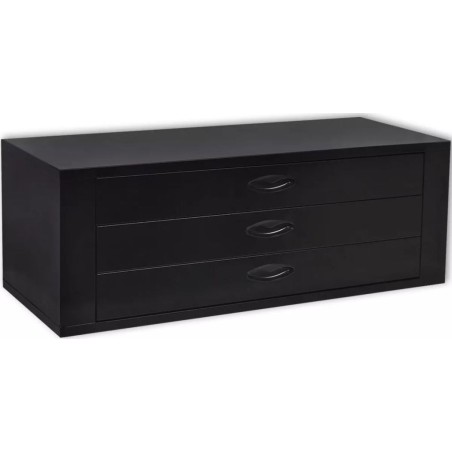 vidaXL Metall-Werkzeugschrank mit 3 Schubladen, schwarz