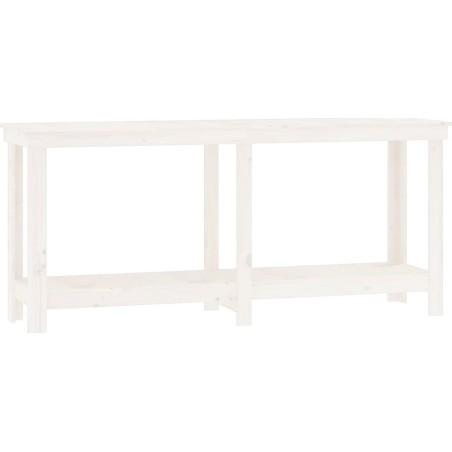 vidaXL vidaXL Arbeitstisch, weiß, 180 x 50 x 80 cm, massives Kiefernholz