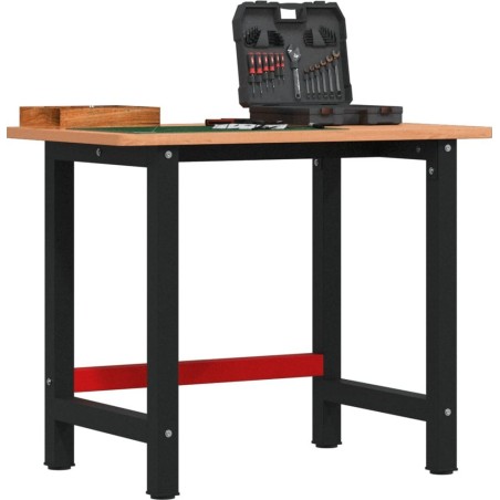 vidaXL vidaXL Arbeitstisch, 100 x 60 x 81,5 cm, rechteckig, massives Buchenholz