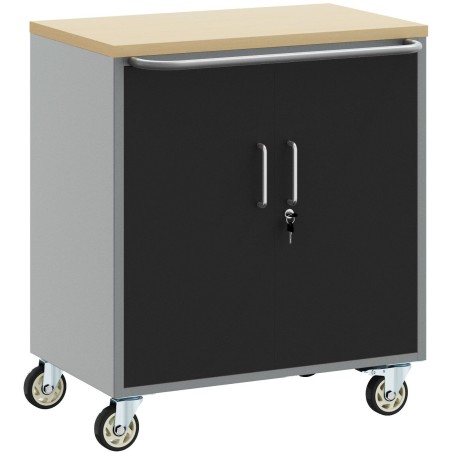 vidaXL Werkzeugschrank, schwarz, Verbundholz, 75 x 45 x 85 cm