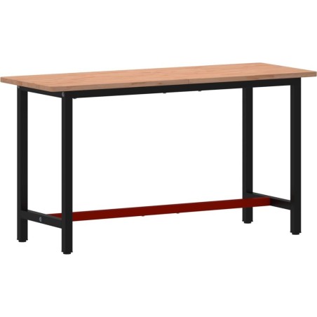 vidaXL Arbeitstisch, 150 x 55 x 81,5 cm, massives Buchenholz und Metall